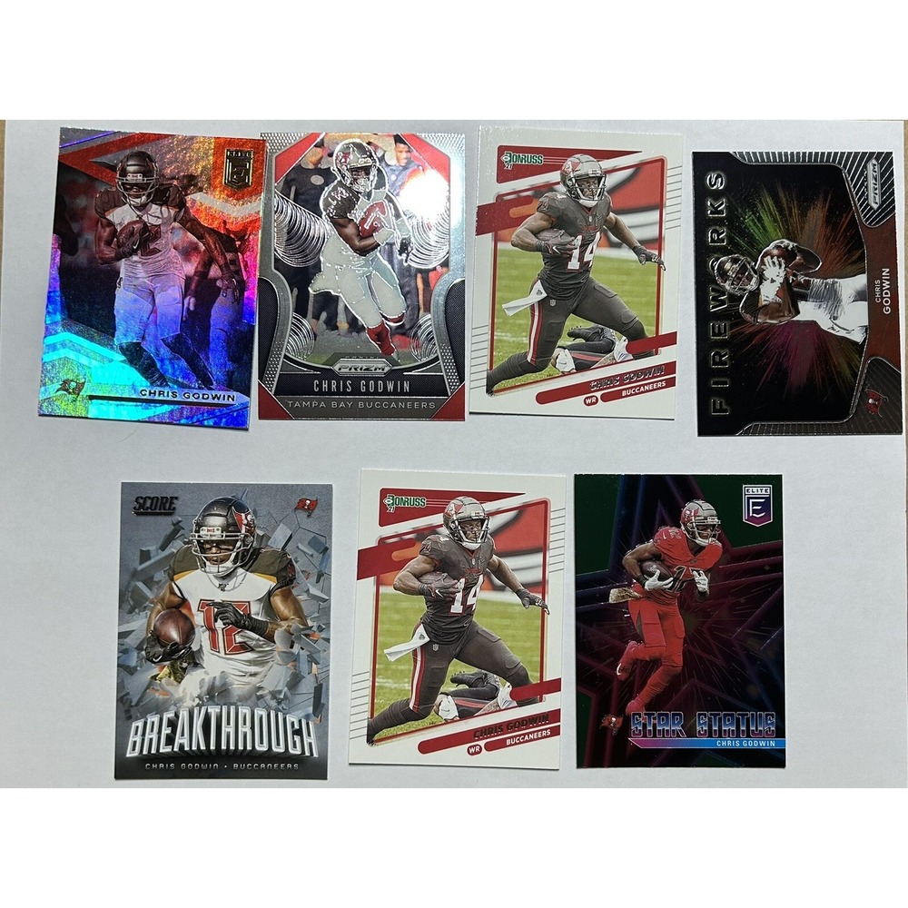 Panini Lot of 7 Tampa Bay Buccaneers Chris Godwin Football Cards (Z1)